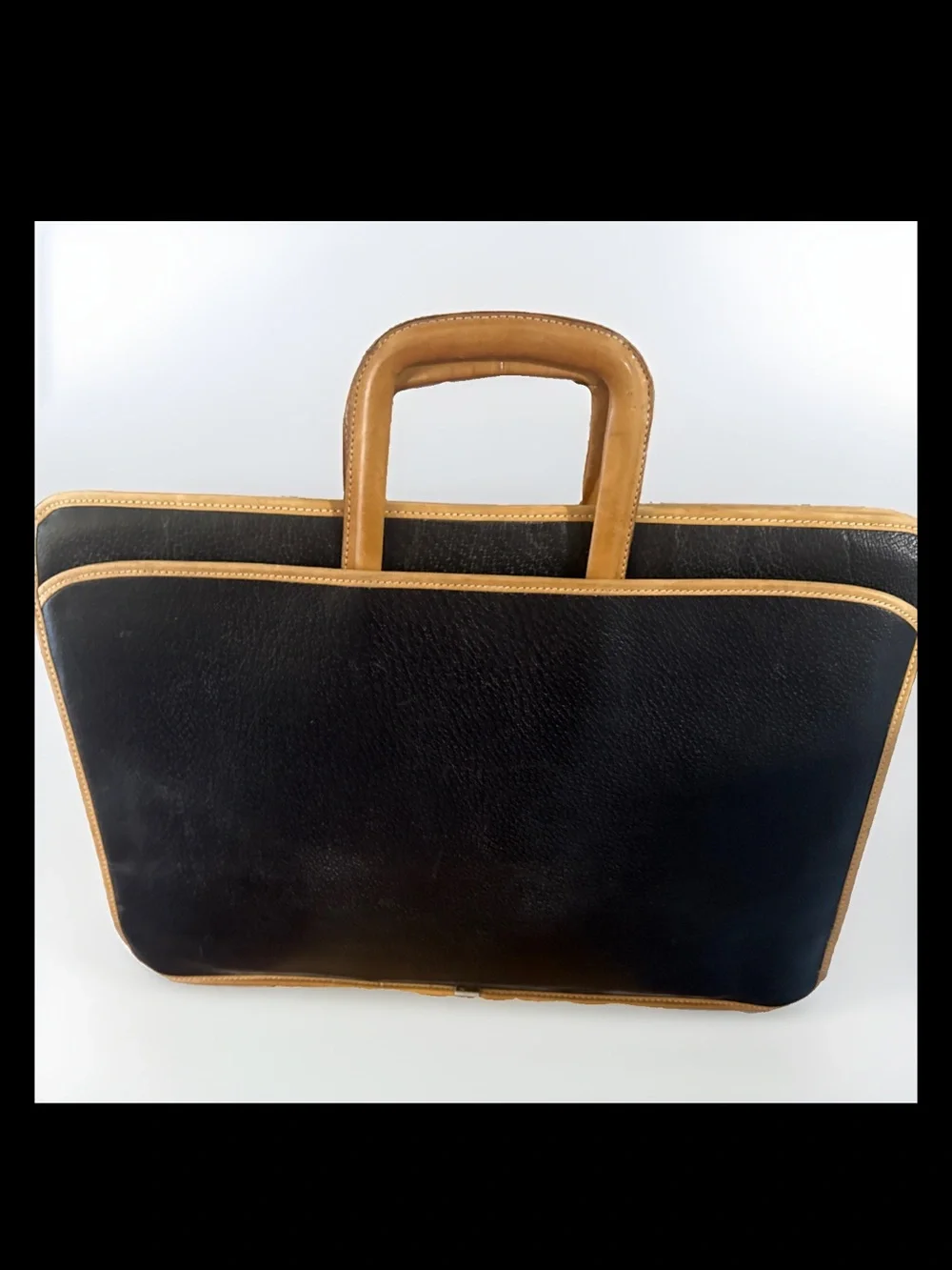 Gucci Black Leather Vintage Briefcase